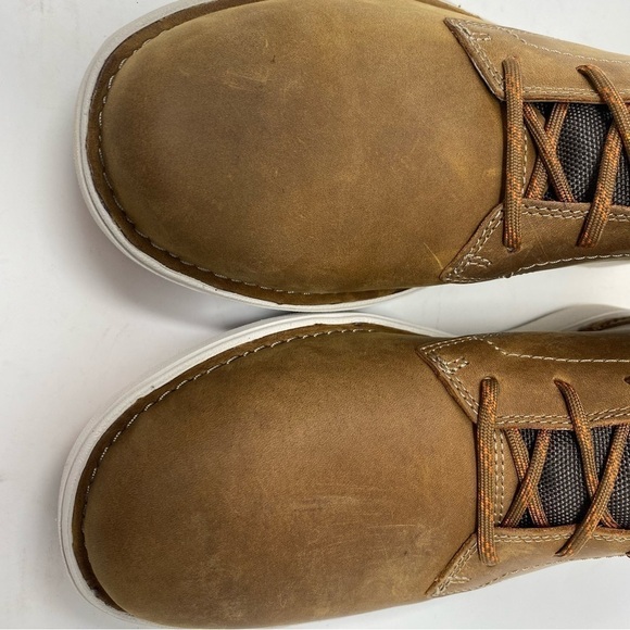 Clarks Larvik Mid Leather Lace Up Boot Dark Tan Oily - Picture 2 of 9